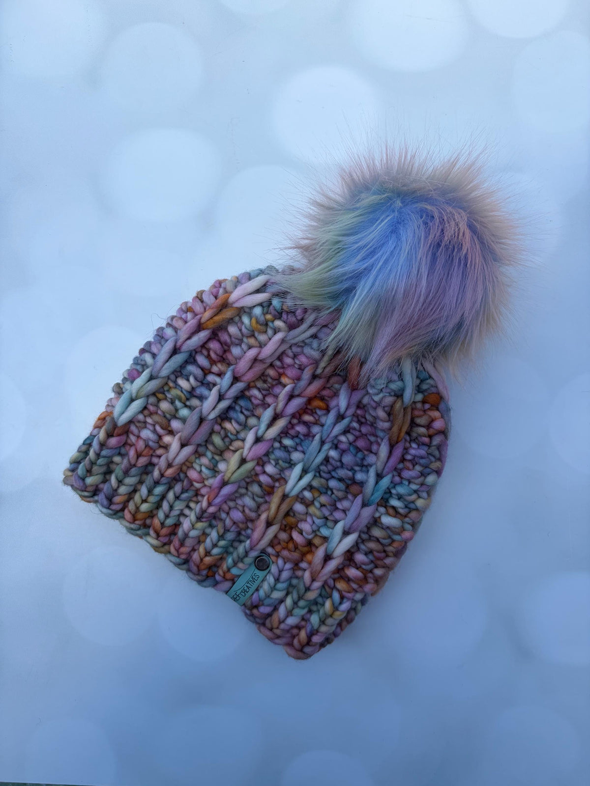Luxury Pastel Sunrise Merino Wool Ribbed Knit Hat - Nova Beanie Hand Knit Hat with Hand Dyed Yarn