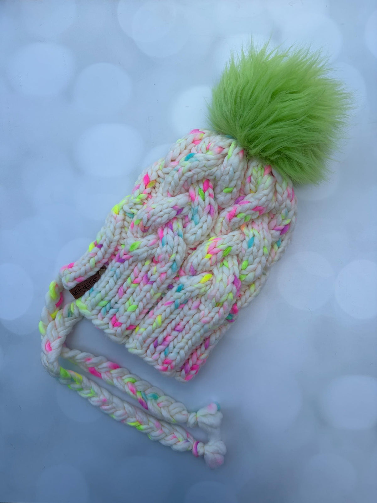 Luxury Speckled Cabled Split Brim Merino Wool Knit Hat - Bonnet Style Knit Hat with Hand Dyed Yarn