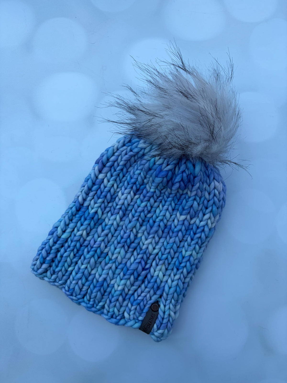 Luxury Light Blue Merino Wool Ribbed Knit Hat - Icy Aquamarine Classic Beanie Hand Knit Hat with Hand Dyed Yarn
