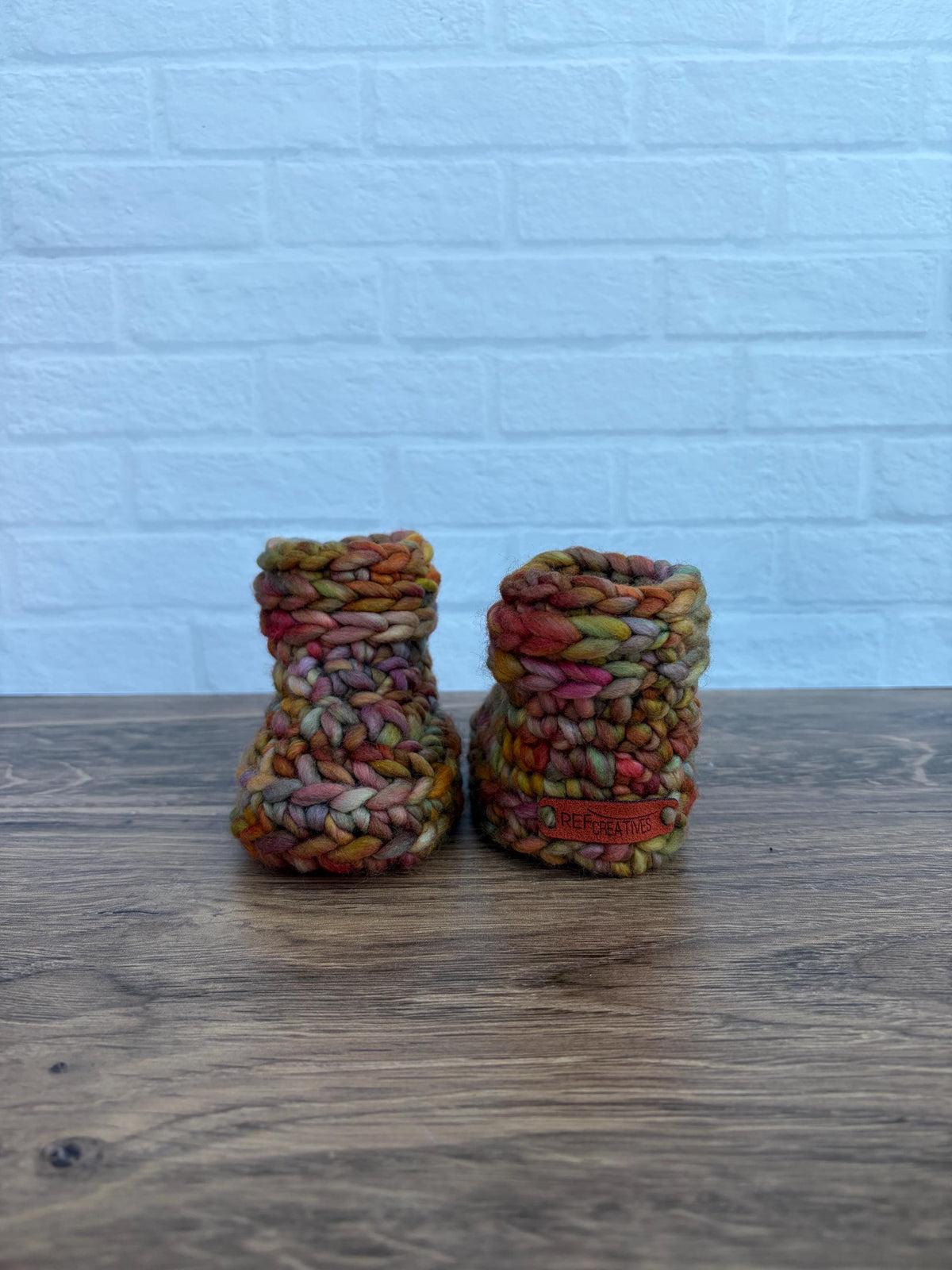 3-6 months - Luxury “Little Pumpkin” Merino Wool Crochet Baby Booties - Hand Crocheted Baby Booties with Hand Dyed Yarn