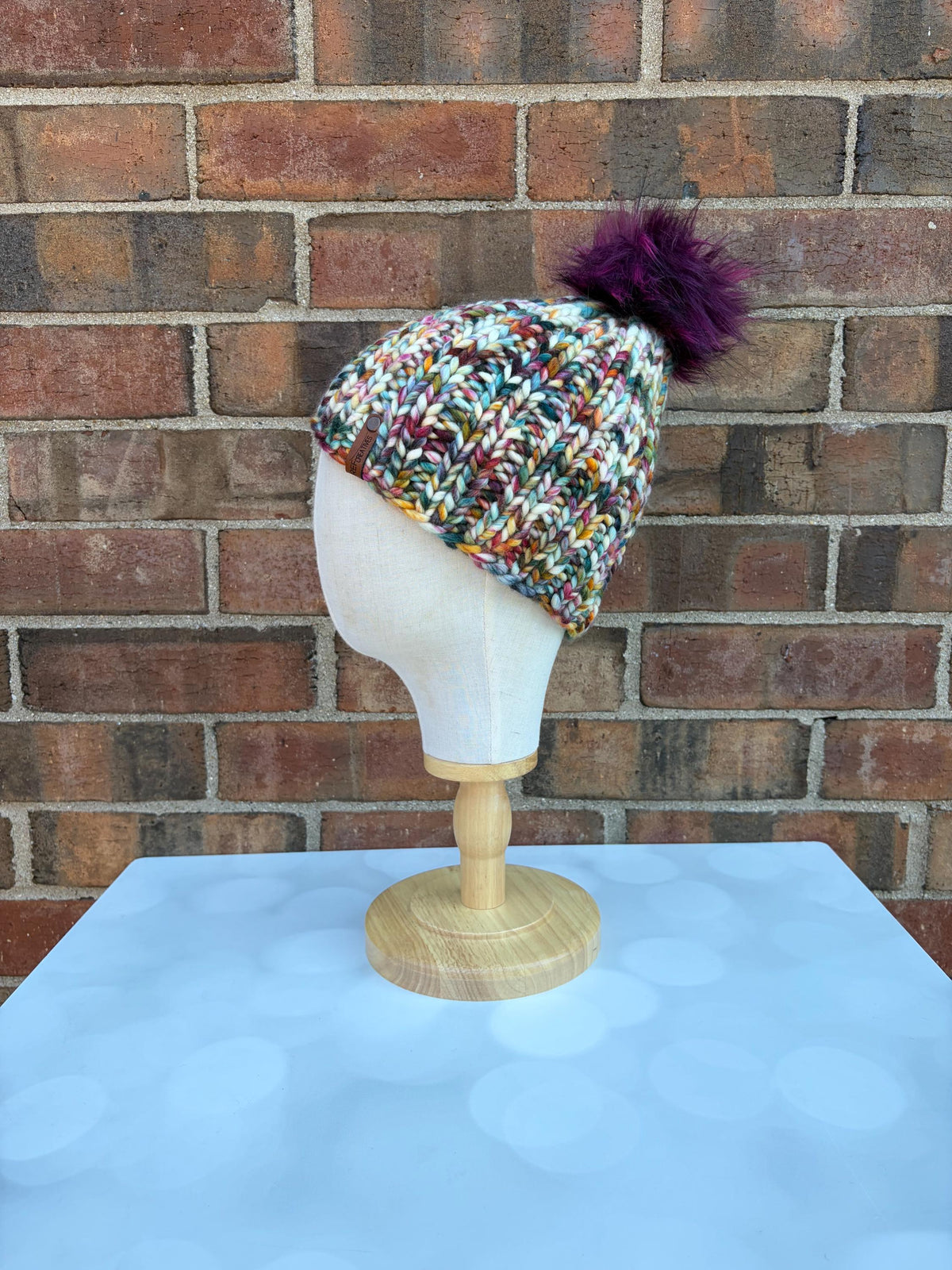 Luxury Muted Rainbow Merino Wool Ribbed Knit Hat - Molino Classic Beanie Hand Knit Hat with Hand Dyed Yarn