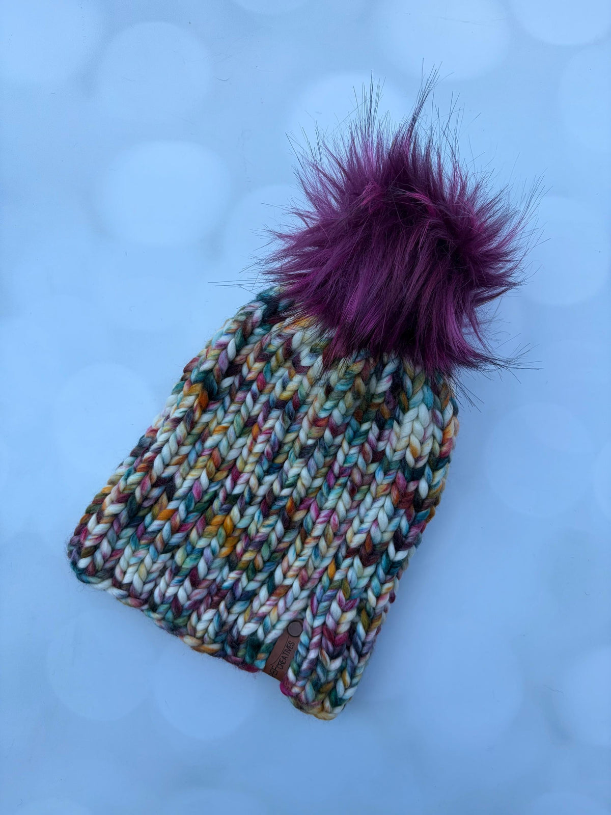 Luxury Muted Rainbow Merino Wool Ribbed Knit Hat - Molino Classic Beanie Hand Knit Hat with Hand Dyed Yarn