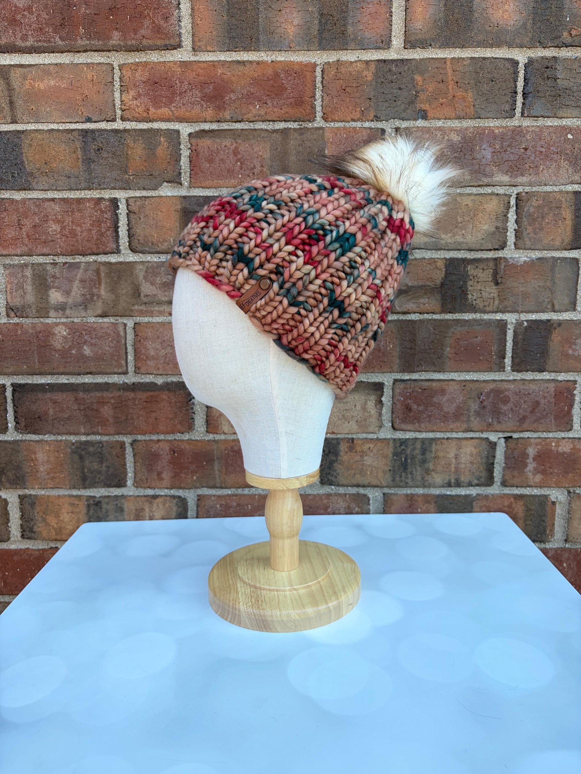 Luxury Brown Merino Wool Ribbed Knit Hat - Classic Beanie Hand Knit Hat with Hand Dyed Yarn