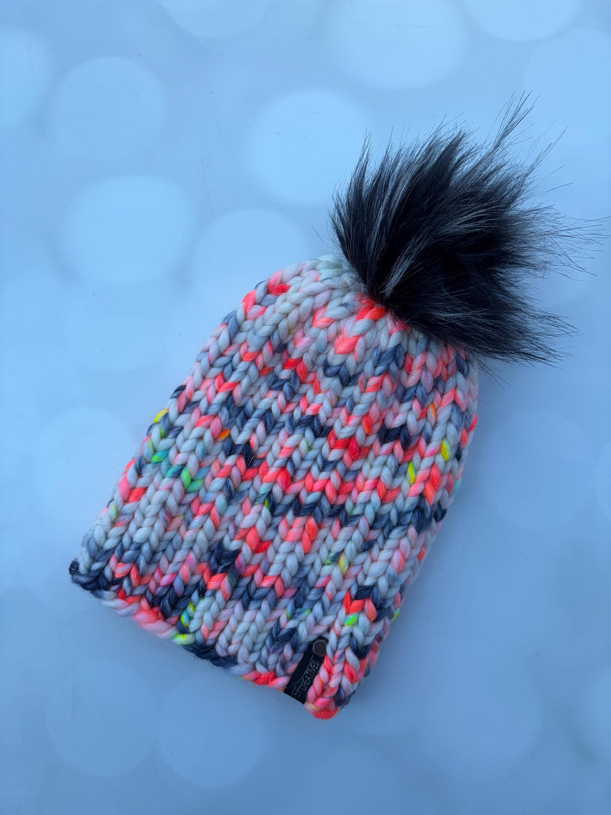 Luxury Sparkly White Black Neon Red Merino Wool Ribbed Knit Hat - 80s Classic Beanie Hand Knit Hat with Hand Dyed Yarn