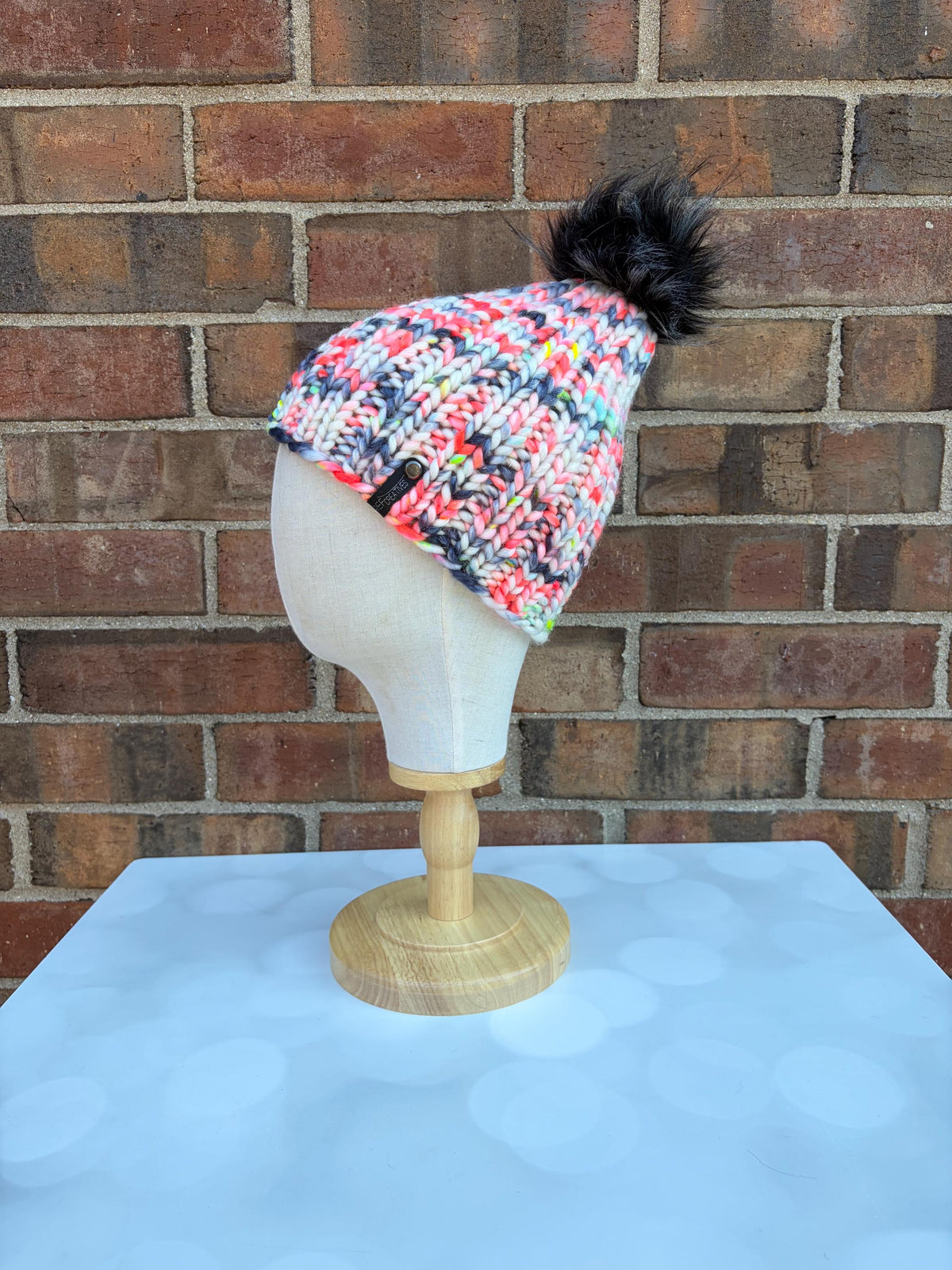 Luxury Sparkly White Black Neon Red Merino Wool Ribbed Knit Hat - 80s Classic Beanie Hand Knit Hat with Hand Dyed Yarn