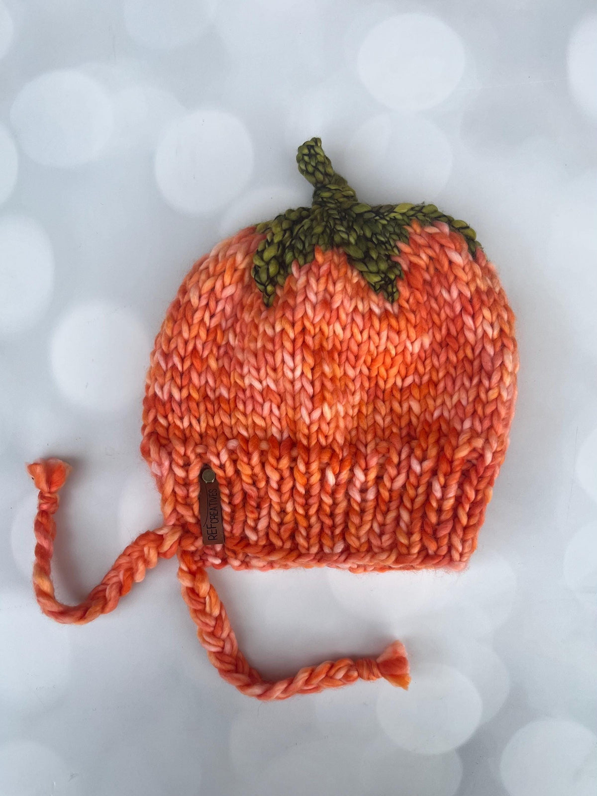 Luxury Orange Pumpkin Split Brim Merino Wool Knit Hat - Bonnet Style Knit Hat with Hand Dyed Yarn