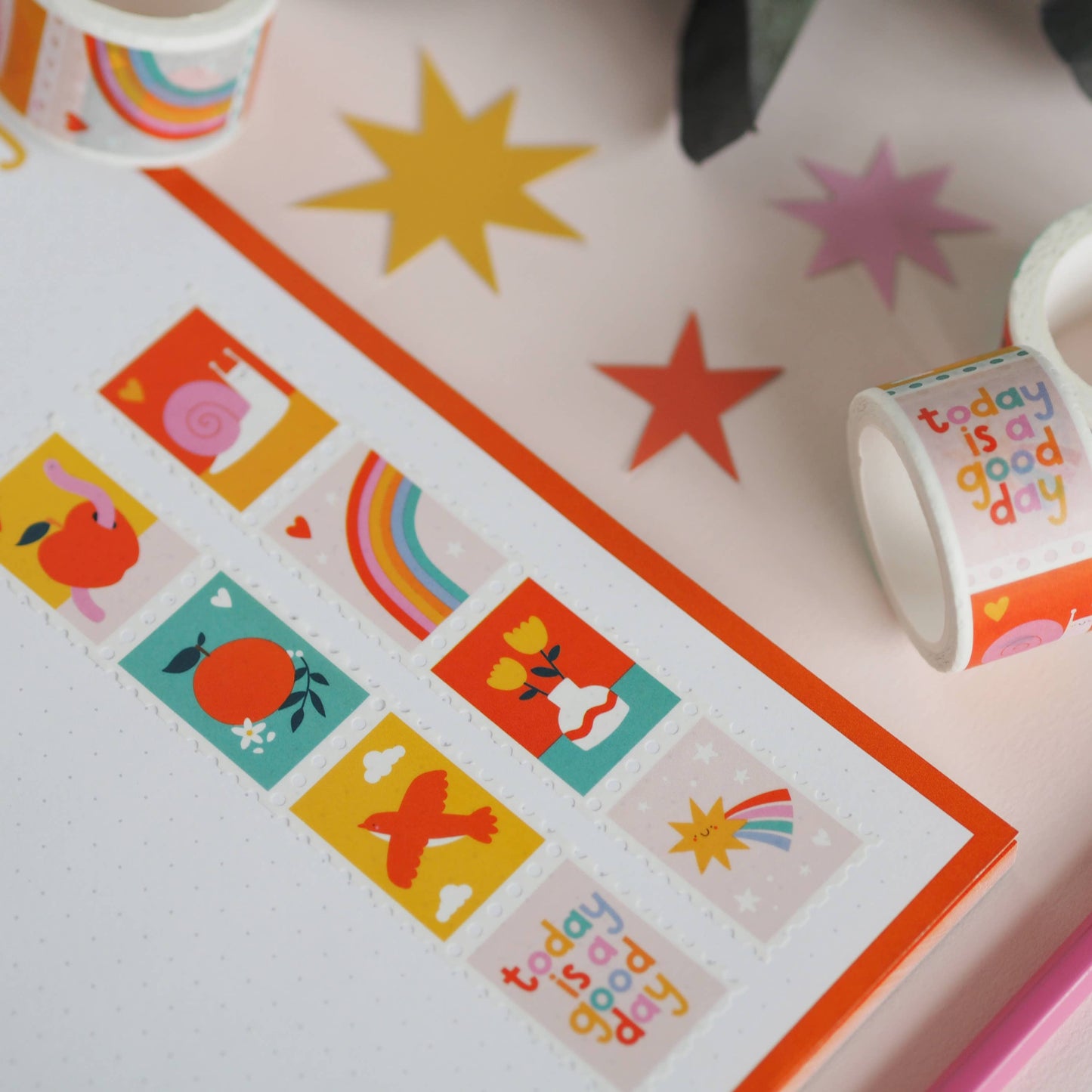 Cute Vibrant Stamp Washi Tape