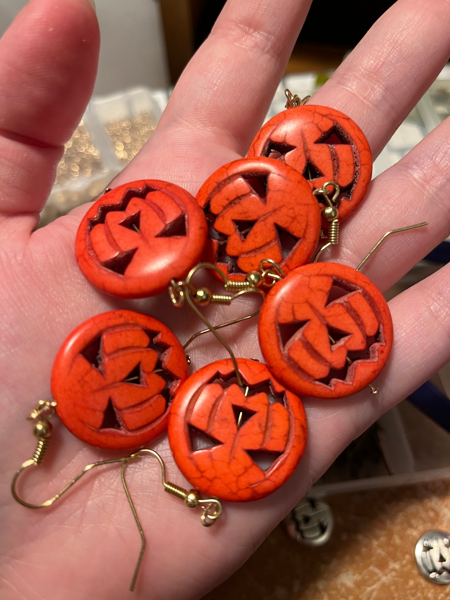 Jack-O-Lantern Pumpkin Earrings