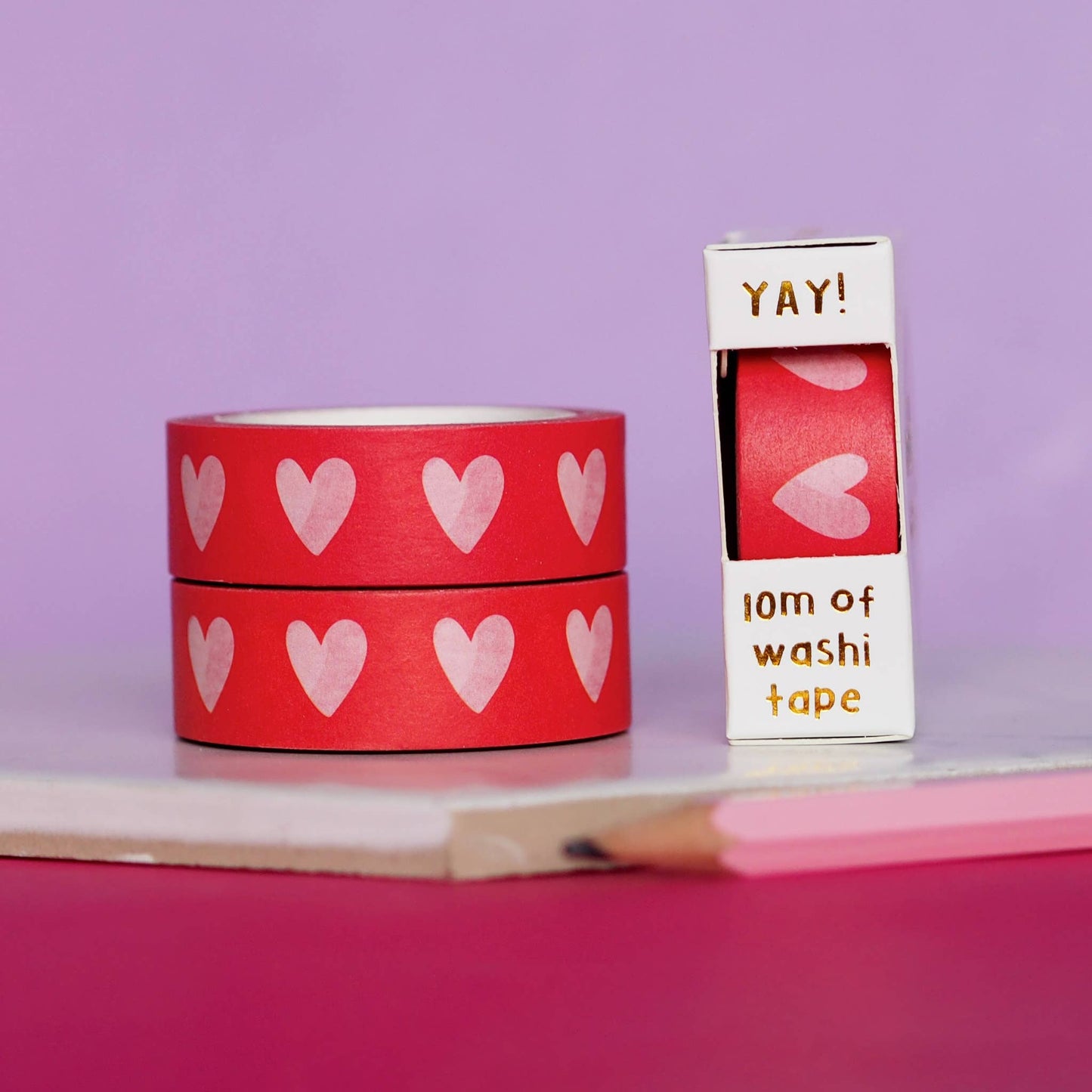 Blush Hearts Red Washi Tape