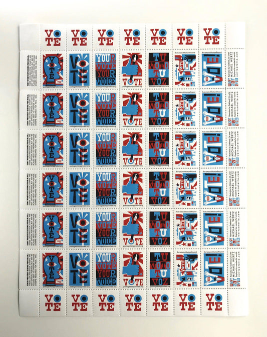 Get Out The Vote stamps by Michael Wertz