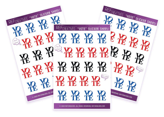 VOTE Sticker Sheet - Patriotic Colors