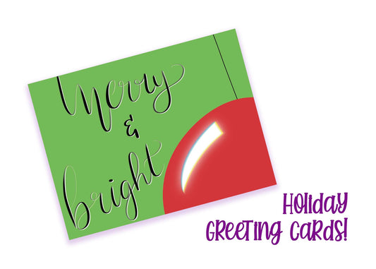 Christmas Holiday Greeting Card – “Merry & Bright”