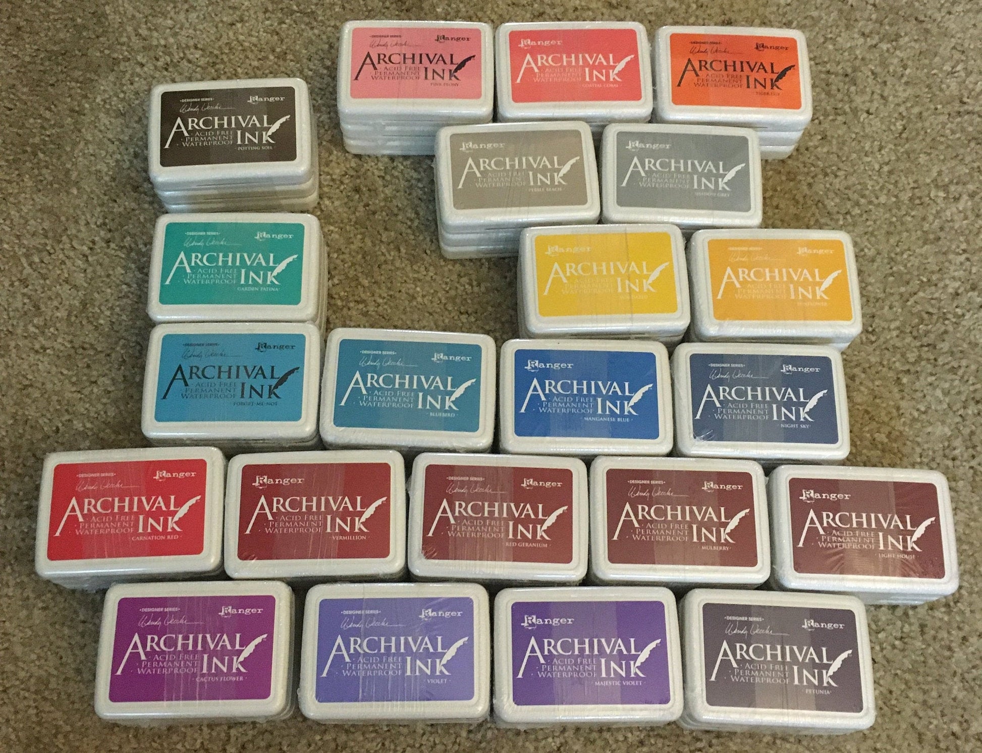 Stamp Ink Pad, 2 Inch X 3 Inch, Ranger Archival Ink Pad, Waterproof Ink  Acid Free Ink Pad Different Colors Available 
