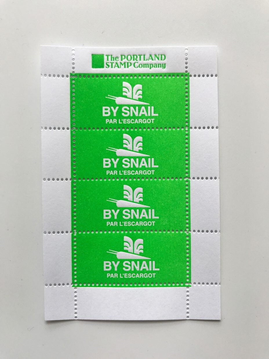 The Portland Stamp Company - By Snail / Par L'Escargot Poster Stamps - multiple color options!!