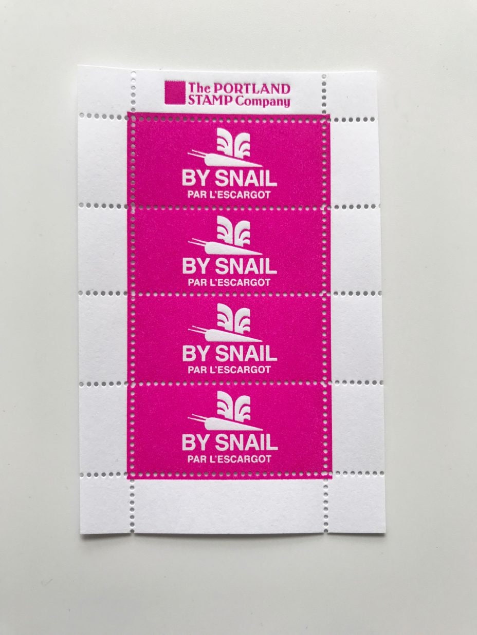 The Portland Stamp Company - By Snail / Par L'Escargot Poster Stamps - multiple color options!!