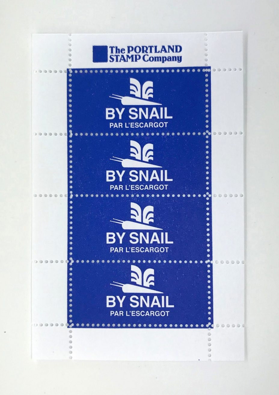 The Portland Stamp Company - By Snail / Par L'Escargot Poster Stamps - multiple color options!!