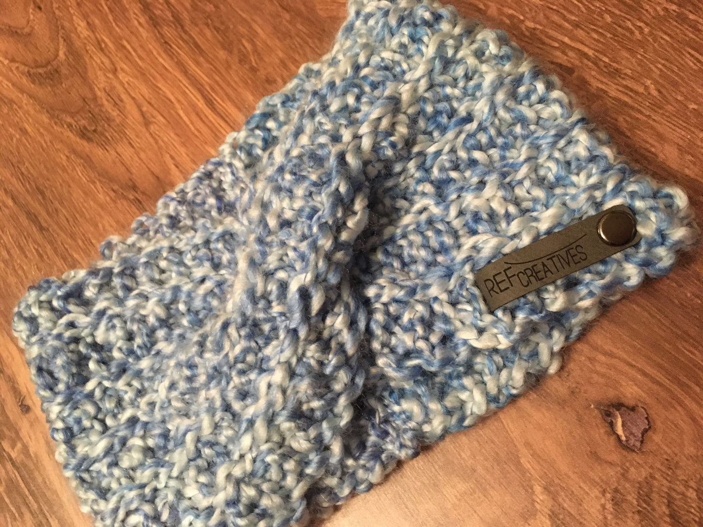 Blue and White Ear Warmer