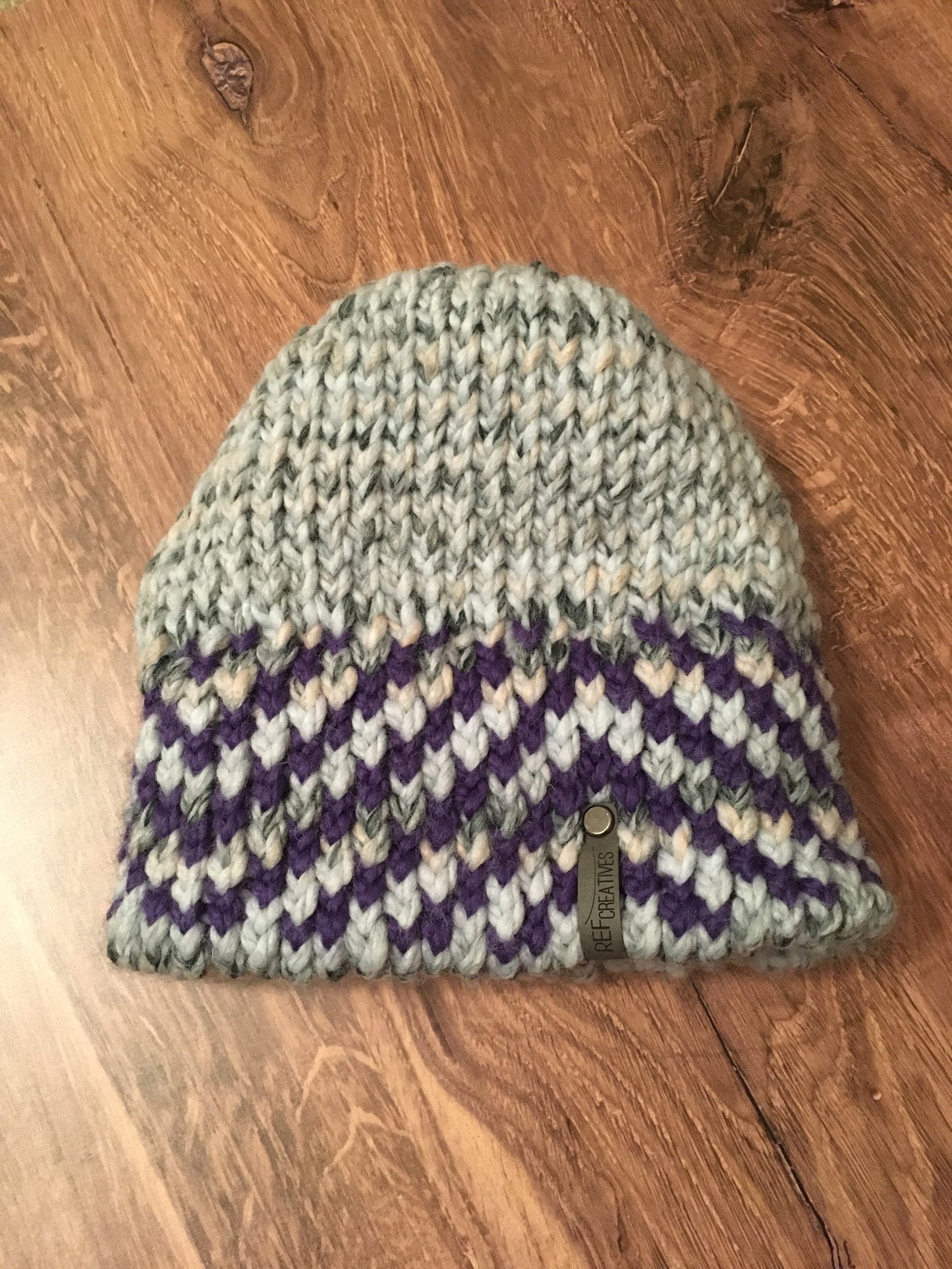 Winter Ice Hand Knit Double-Brimmed Hat