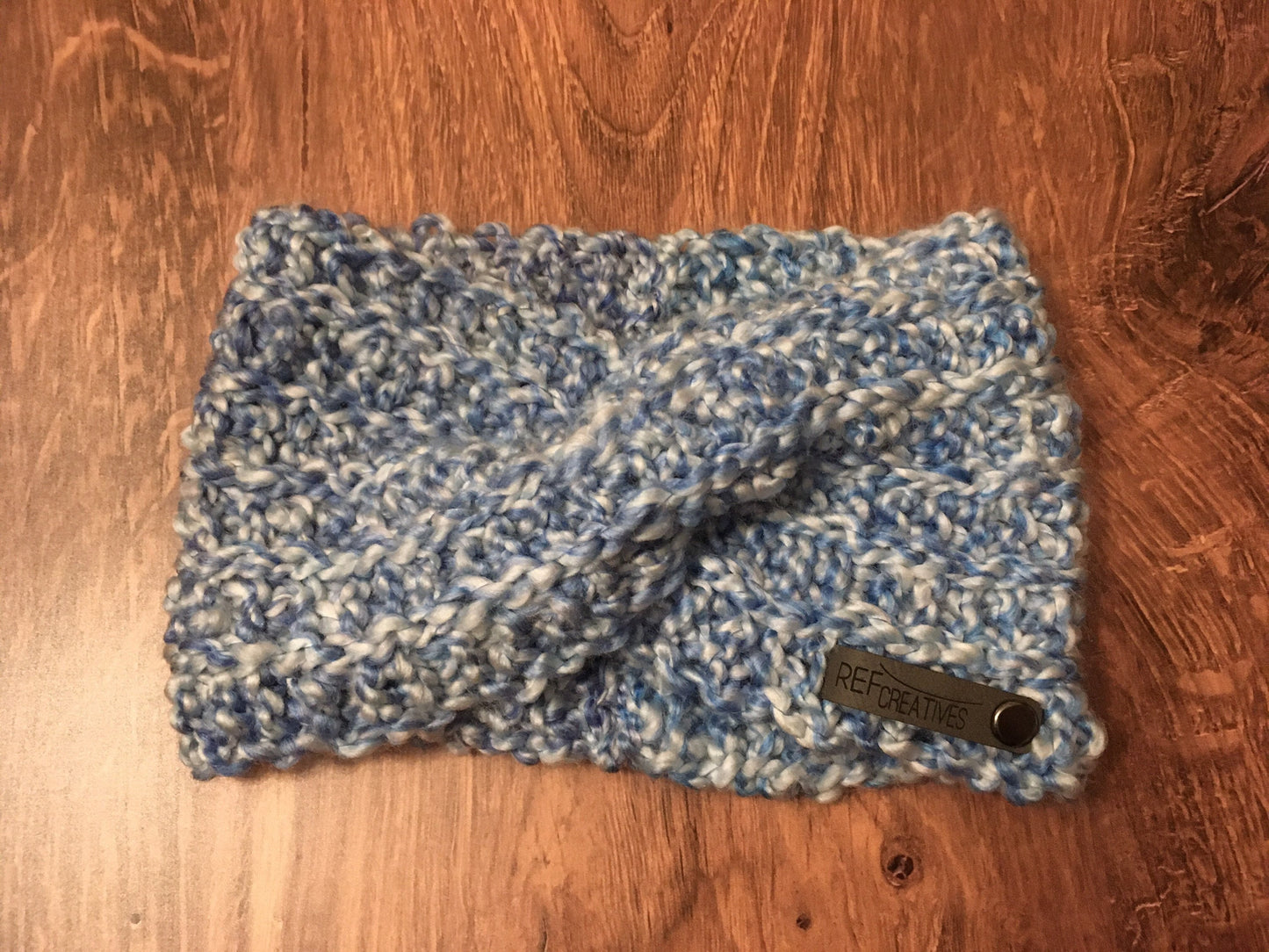 Blue and White Ear Warmer