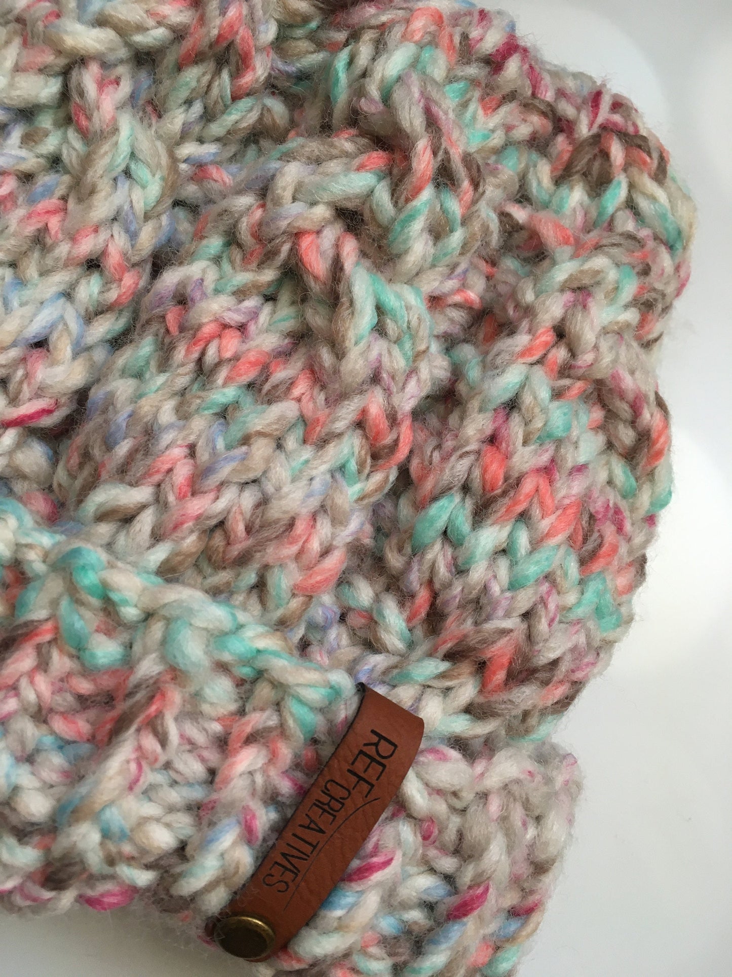 Cotton Candy Twist Hand Knit Hat