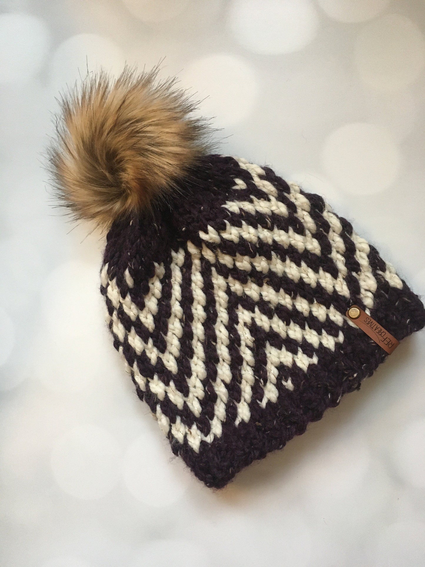 Chevron Stripes Hand Knit Hat