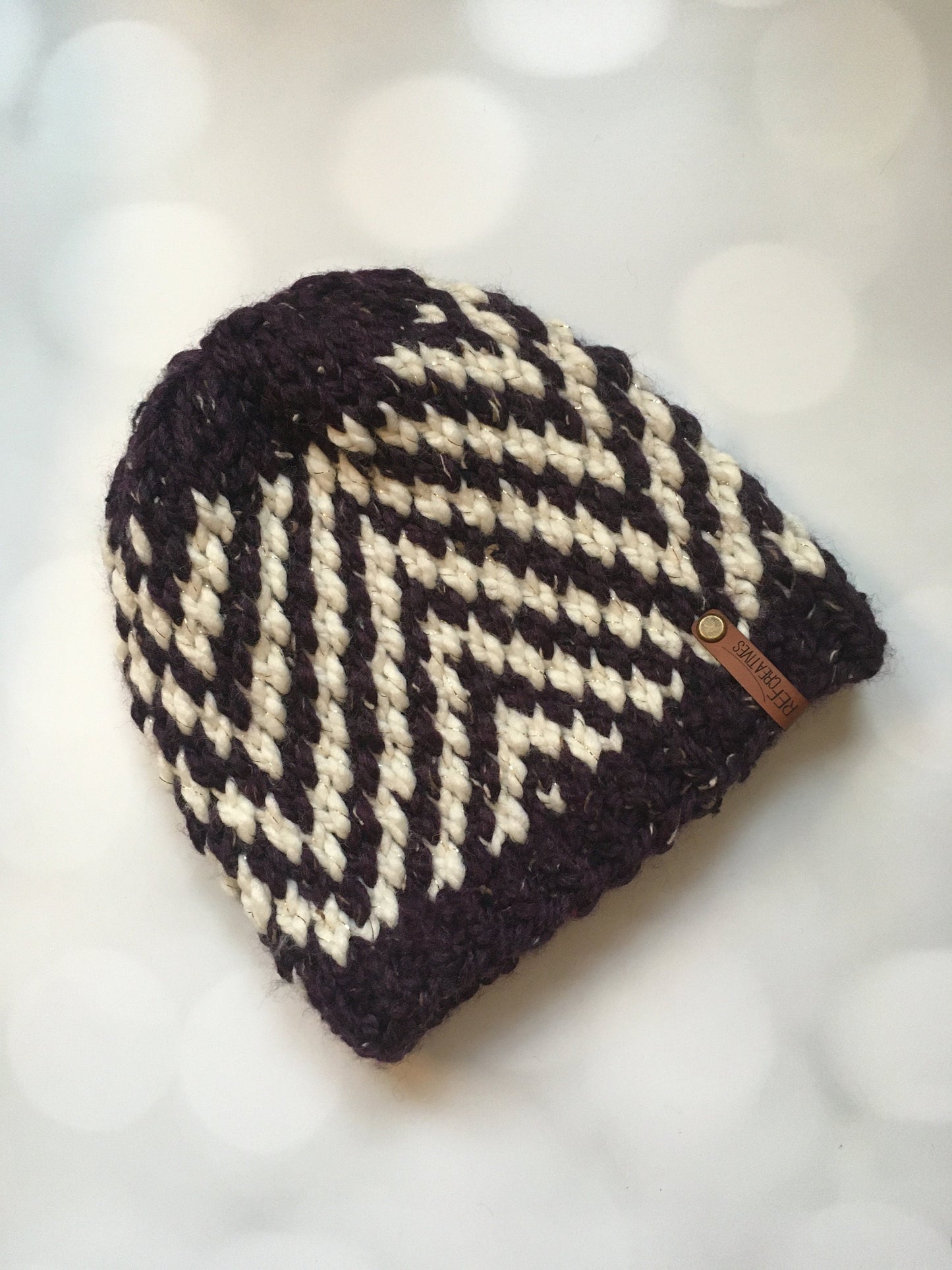 Chevron Stripes Hand Knit Hat