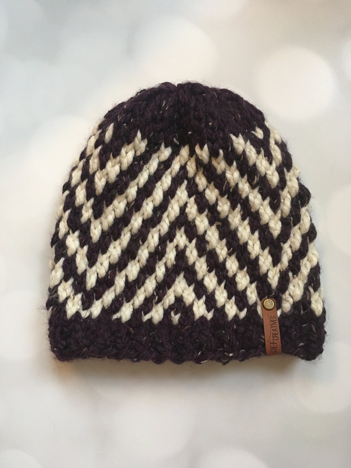 Chevron Stripes Hand Knit Hat