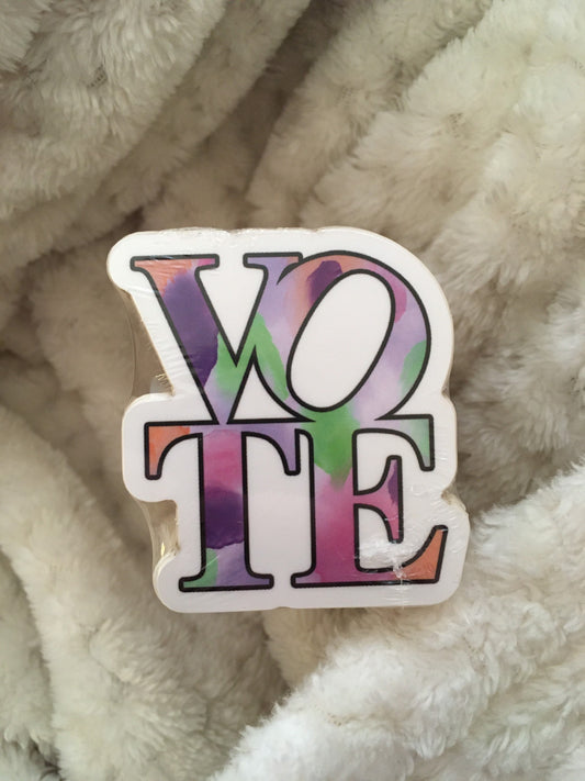 2” VOTE Sticker - watercolor design