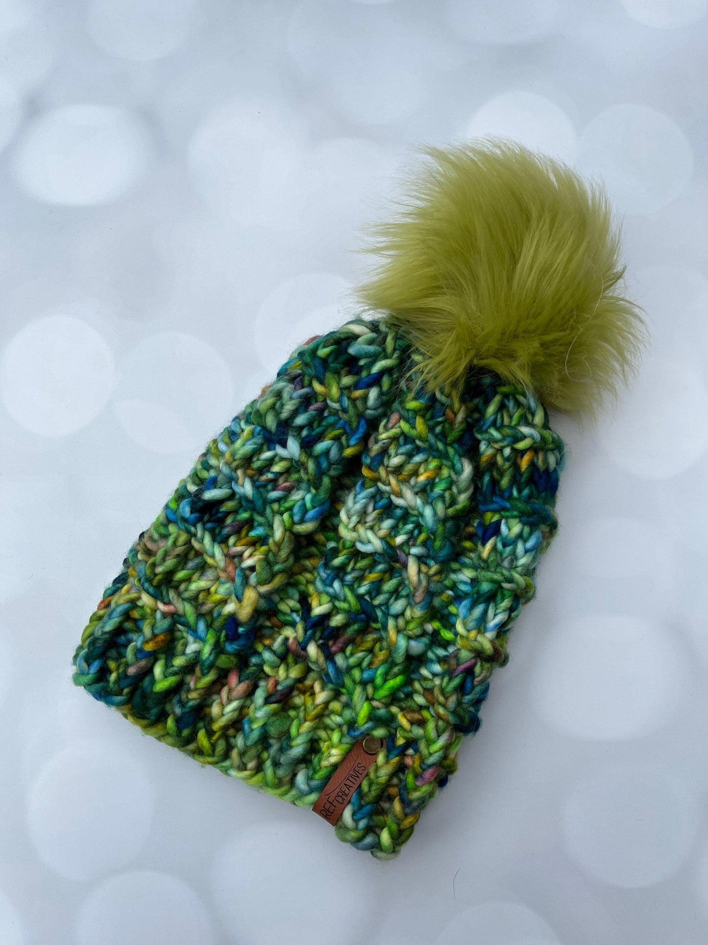 Botanical Climbing Ivy Hand Knit Hat with Hand Dyed Yarn