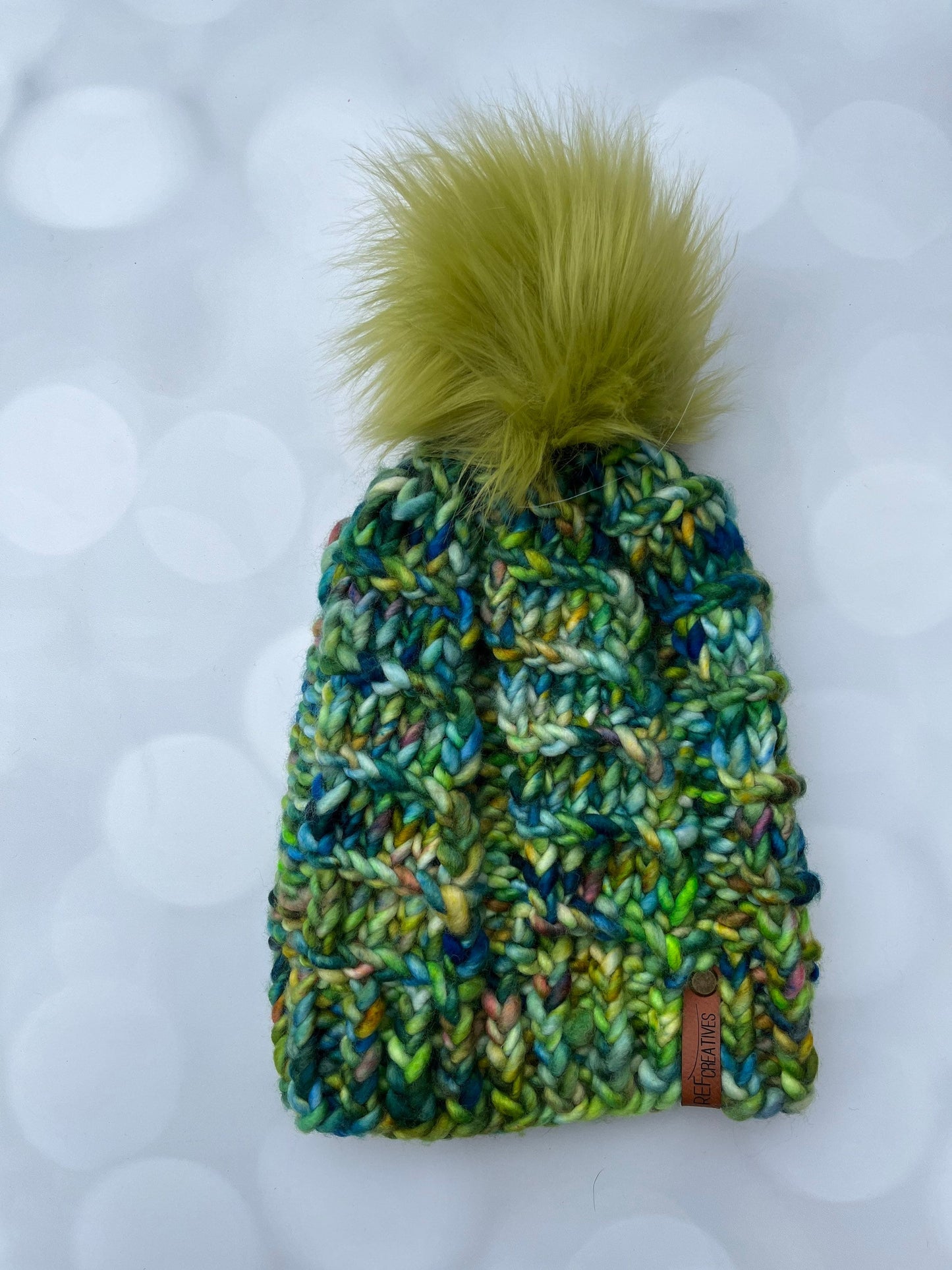 Botanical Climbing Ivy Hand Knit Hat with Hand Dyed Yarn