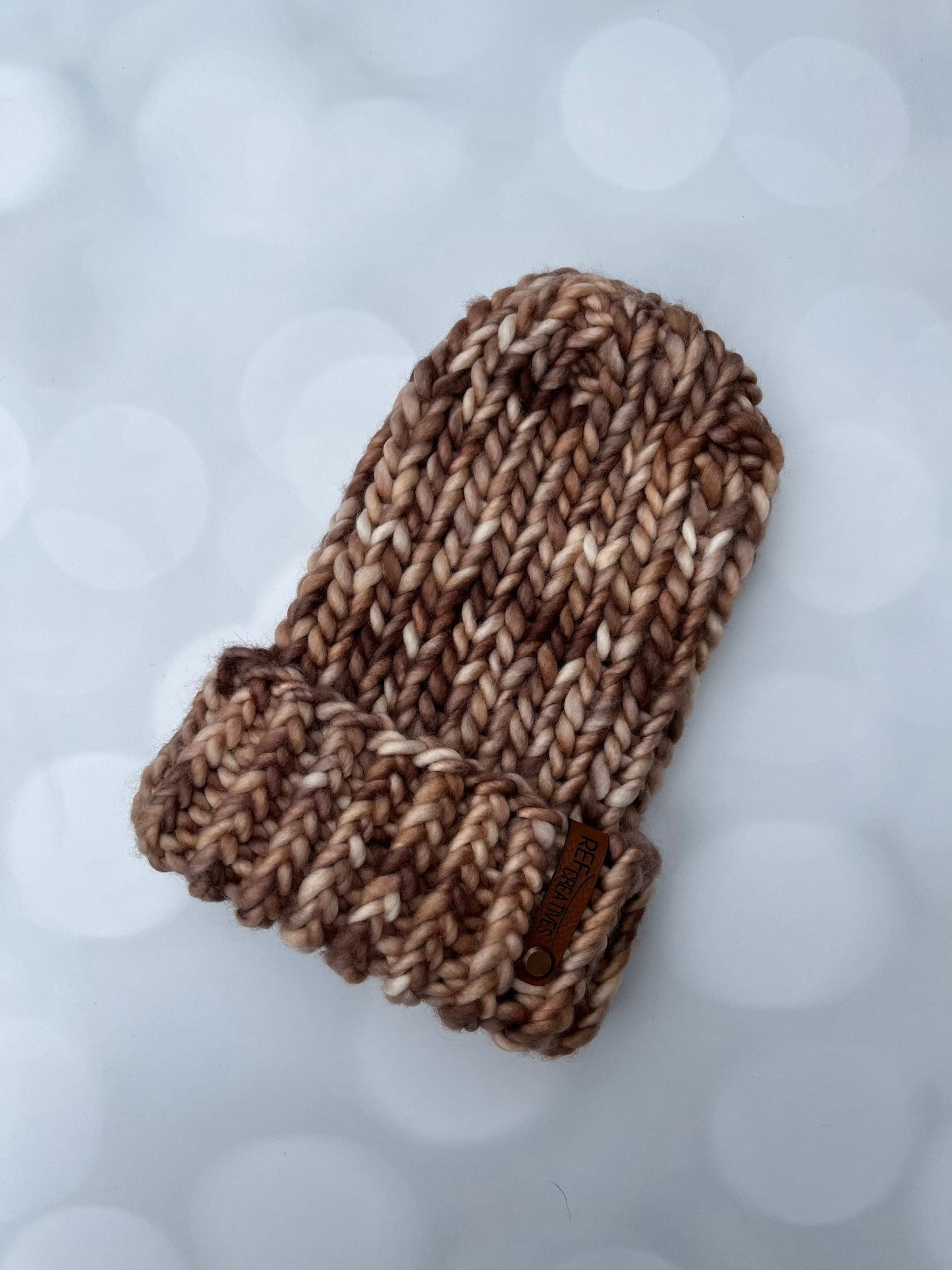 Luxury Brown Merino Wool Knit Hat - Wildwood Beanie Hand Knit Hat with Hand Dyed Yarn