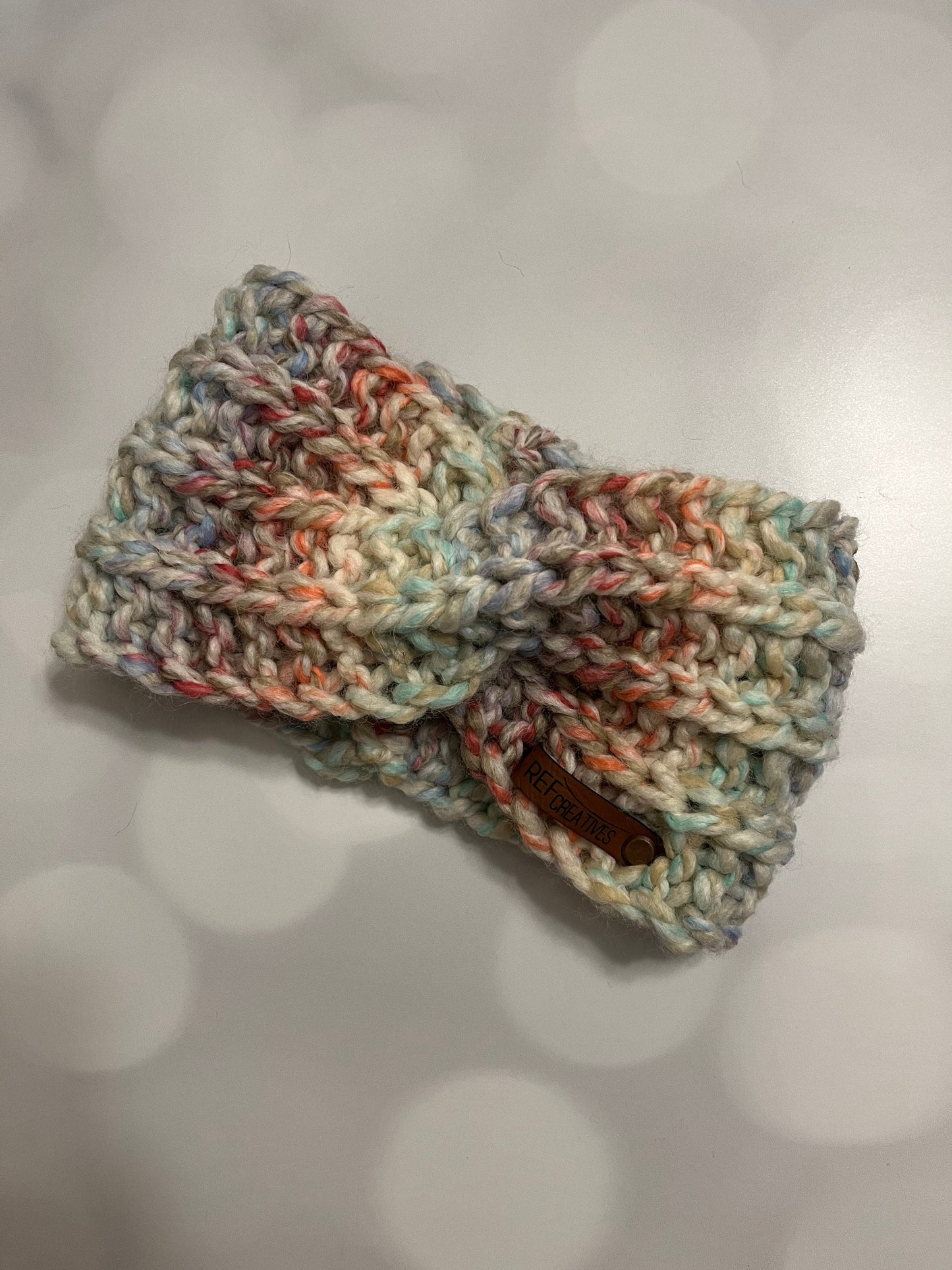 Cotton Candy Hand Knit Ear Warmer