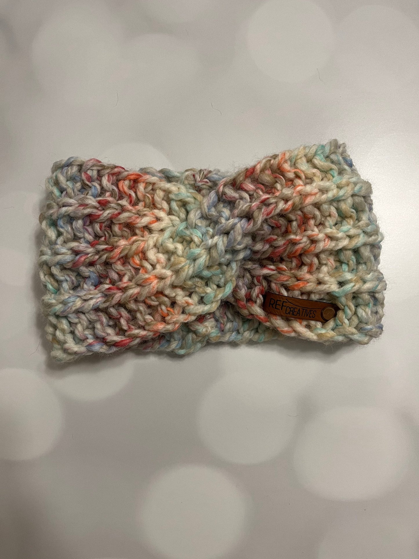 Cotton Candy Hand Knit Ear Warmer