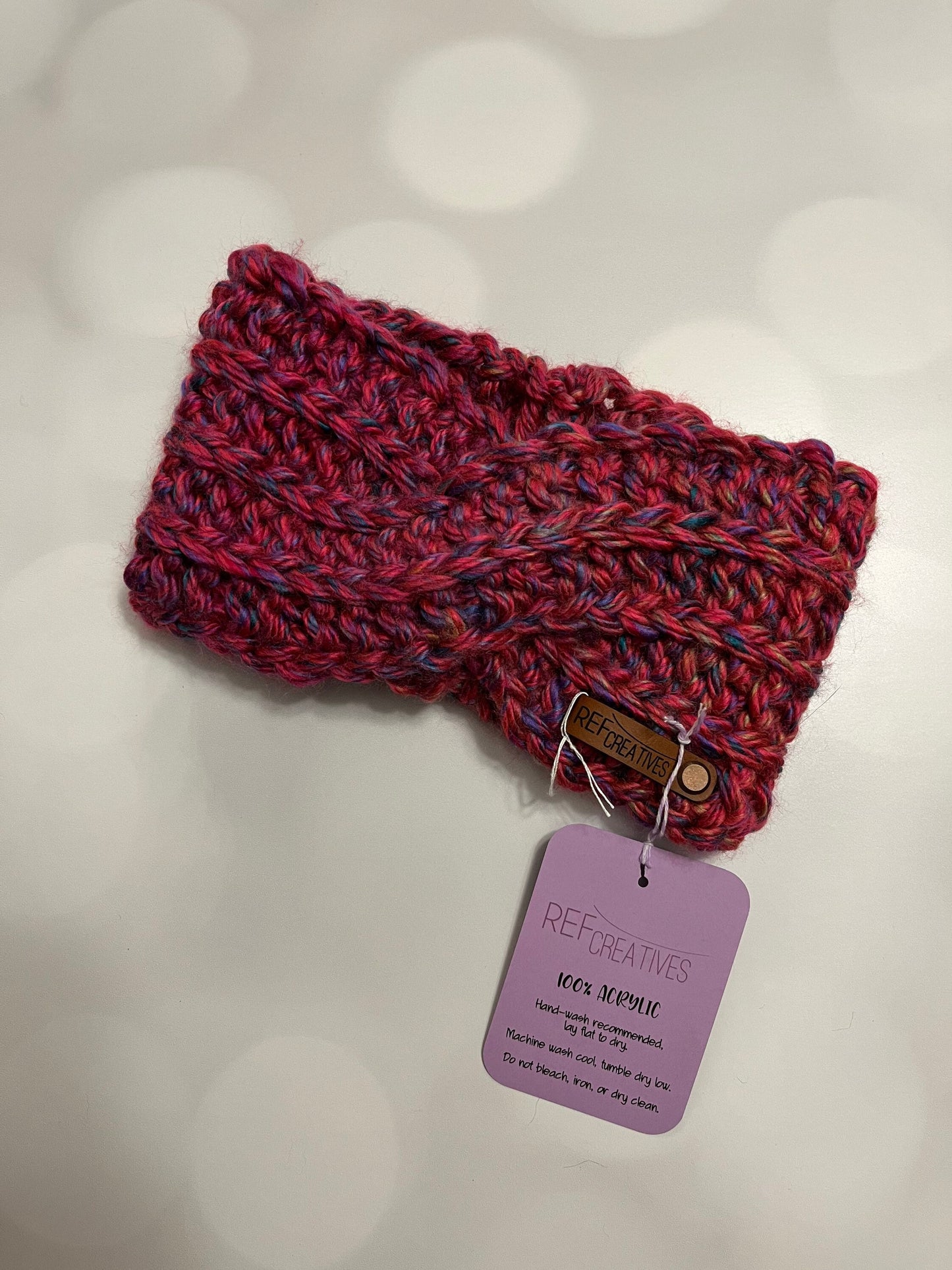 Pink Sprinkles Hand Knit Ear Warmer